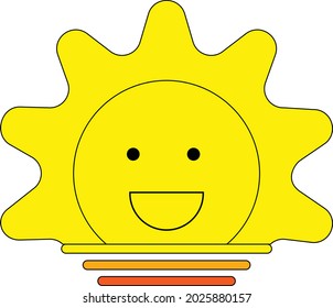 A sunrise or sunset illustration.