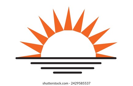 Iconos de línea de salida y puesta del sol con trazo editable. Símbolos Sun. Vector del amanecer.
