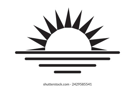 Iconos de línea de salida y puesta del sol con trazo editable. Símbolos Sun. Vector del amanecer.
