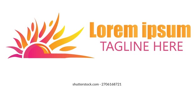 Diseño del logotipo de la salida o de la puesta del sol con color degradado