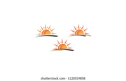 sunrise sunset logo vector icon