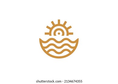 Sunrise and Sunset Monoline Logo