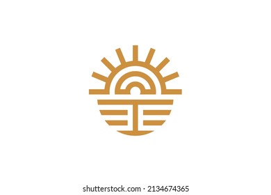 Sunrise and Sunset Monoline Logo