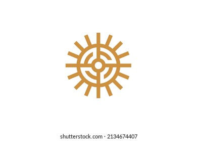 Sunrise and Sunset Monoline Logo