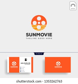 sunrise or sunset movie roll simple logo template vector illustration icon element