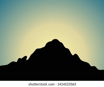 sunrise or sunset over mountain top