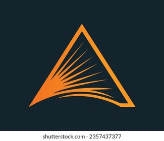 Sunrise Sunset Star in Triangle Logo abstract design