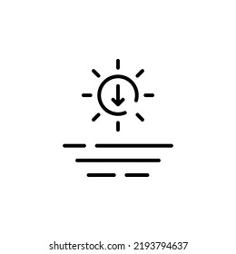 Sunrise, Sunset, Sun Dotted Line Symbol Vektorgrafik Logo Vorlage. Geeignet für viele Zwecke.