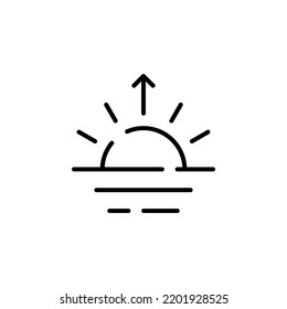 Plantilla de logotipo de Ilustración de Icono de línea punteada Sunrise, Sunset, Sun Dotted Line Icon Idóneo Para Muchos Fines.