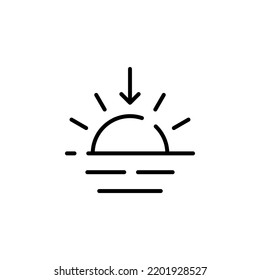 Sunrise, Sunset, Sun Dotted Line Symbol Vektorgrafik Logo Vorlage. Geeignet für viele Zwecke.