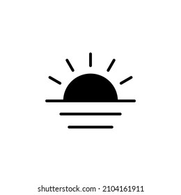 Sunrise, Sunset, Sun Solid Icon, Vector, Illustration, Logo Template. Suitable For Many Purposes.