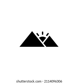 Sunrise, Sunset, Sun Solid Icon Vector Illustration Logo Template. Suitable For Many Purposes.
