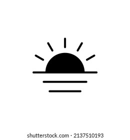 Sunrise, Sunset, Sun Solid Line Icon Vector Illustration Logo Template. Suitable For Many Purposes.