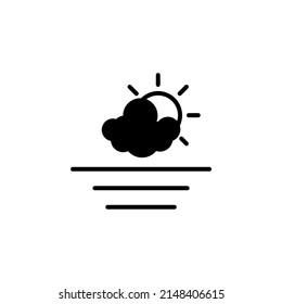 Sunrise, Sunset, Sun Solid Line Icon Vector Illustration Logo Template. Suitable For Many Purposes.