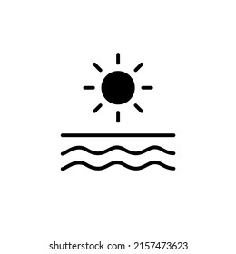 Sunrise, Sunset, Sun Solid Line Icon Vector Illustration Logo Template. Suitable For Many Purposes.