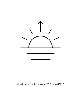 Sunrise, Sunset, Sun Thin Line Icon Vector Illustration Logo Template. Suitable For Many Purposes.