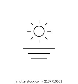 Sunrise, Sunset, Sun Thin Line Icon Vector Illustration Logo Template. Suitable For Many Purposes.