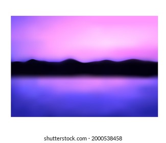 Sunrise or Sunset. Twilight sky after sunset. Vector illustration.