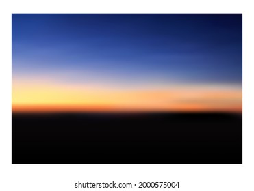Sunrise or Sunset. Twilight sky after sunset. Vector illustration.
