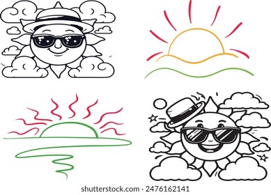 sunrise and sunset vector art sunrise sunset vector