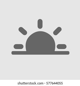 Sunrise or Sunset vector icon EPS 10. Simple isolated logo.