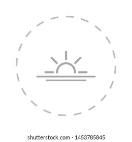 The sunrise and sunset vector icon. The morning rise symbol. The isolated sign .