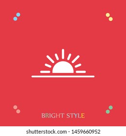 The sunrise and sunset vector icon. The morning rise symbol. The isolated sign on the white background