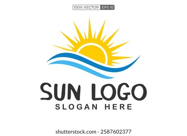 Sunrise sunshine logo template. Vector illustration Icon Logo vector