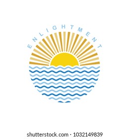 sunrise sunshine theme sign vector