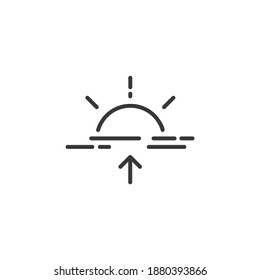 Sunrise thin line icon. Isolated weather vector illustration
