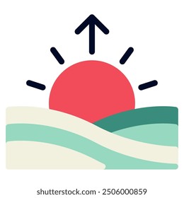 Sunrise Time and Date icon illustration