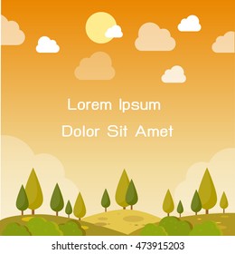 Sunrise and trees with Graphic Background