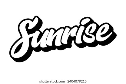 Sunrise typography design with map vector. Editable college t-shirt design printable text effect vector	