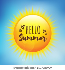 Sunrise with Typography Hello Summer