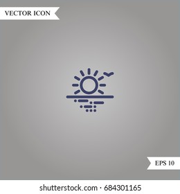 Sunrise vector icon, illustration symbol