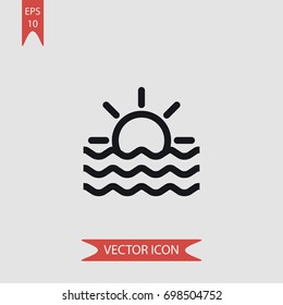 Sunrise vector icon, illustration symbol