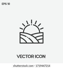 Sunrise vector icon illustration. Ui/Ux. Premium quality.