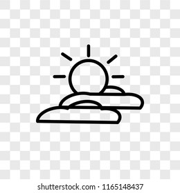 Sunrise vector icon isolated on transparent background, Sunrise logo concept