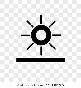 Sunrise vector icon isolated on transparent background, Sunrise logo concept