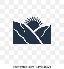 Sunrise vector icon isolated on transparent background, Sunrise transparency concept can be used web and mobile