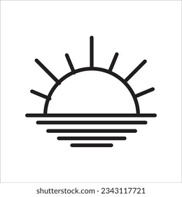 línea de icono del vector sunrise