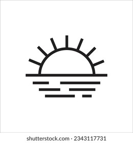 línea de icono del vector sunrise