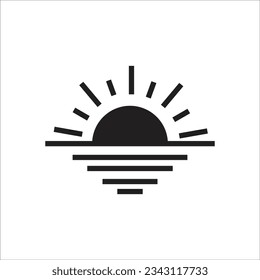 sunrise vector icon line new