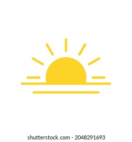 Sunrise vector icon on white background