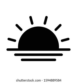 sunrise vector icon in solid style
