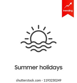 Sunrise vector icon, summer symbol. Modern, simple flat vector illustration for web site or mobile app