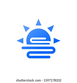 Sunrise vector icon, summer symbol. Modern, simple flat vector illustration logo design.