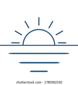Sunrise vector icon, summer symbol. Modern, simple flat vector illustration for web site or mobile app