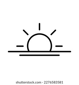 Icono vector de salida del sol, símbolo de verano. Ilustración vectorial plana moderna y simple en white.eps