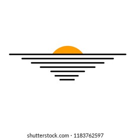 Sunrise vector icon, summer symbol,flat design on white background,esp10